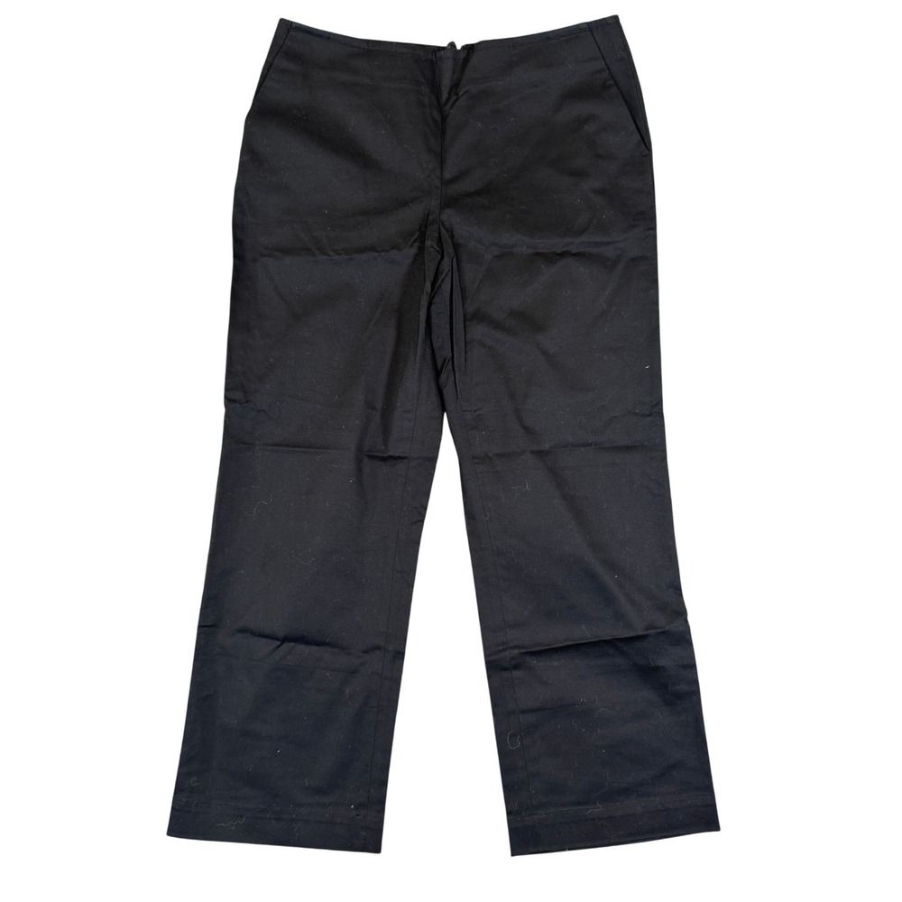 Country Road Black Straight Leg Trousers Side Zip Pockets Size 10 RN 74305
